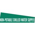 Brady NON-POTABLE CHILLED WATER SUPPLY Pipe Marker Style 1 WT on GN 1 per Card, 5 PK 106124-PK